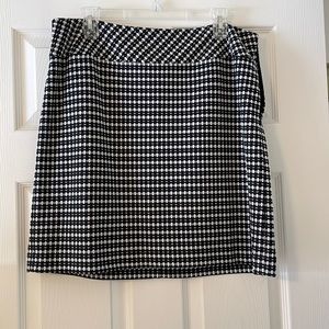 Loft black and white polka dot skirt